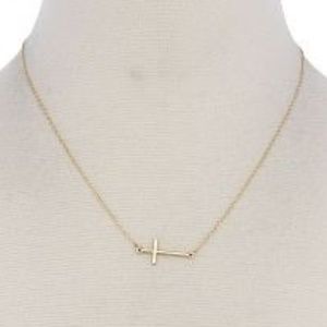 Slanted Cross Necklace